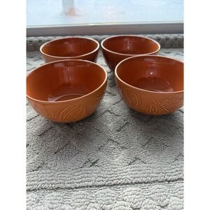 Hobby Lobby‎ Fall 2025 Embossed Pumpkin Orange Cereal/Soup Bowls Set of 4NEW!!